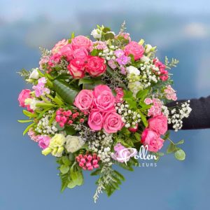 bouquet géant rose et blanc