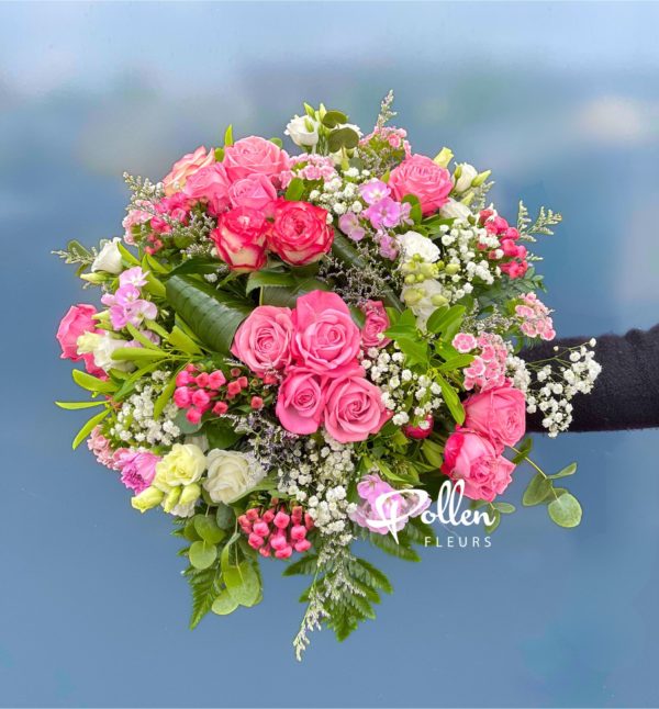 bouquet géant rose et blanc