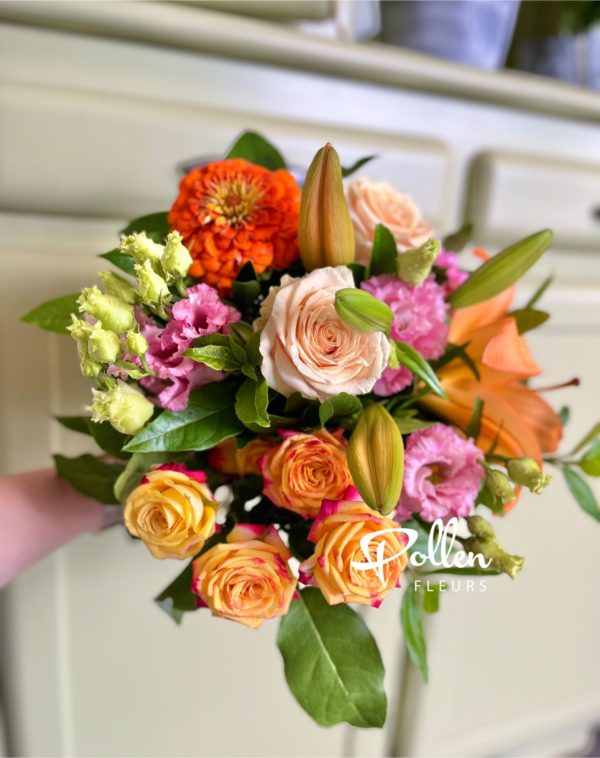 Bouquet orange rose saumon