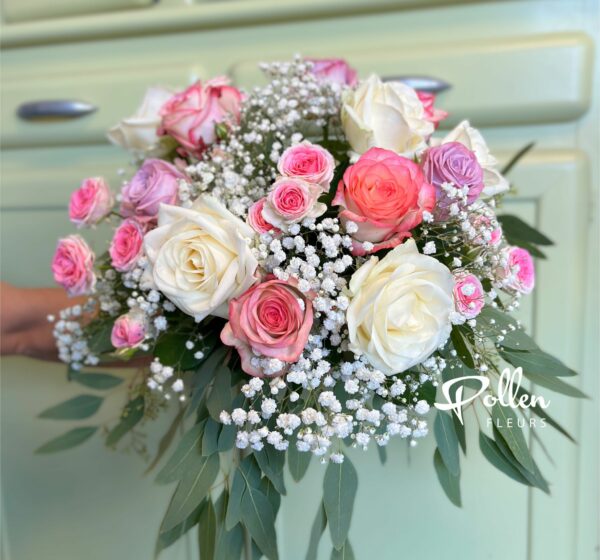 bouquet de roses pastel